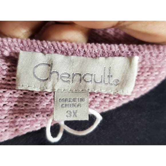 CHENAULT Sweater Rose Pink Chenille Raglan Sleeves Womens 3X Causal Pullover - Picture 9 of 13